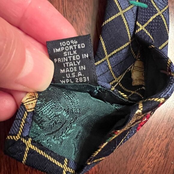 EUC Men's Tommy Hilfiger Golf Club Print Silk Neck Tie - Picture 4 of 4